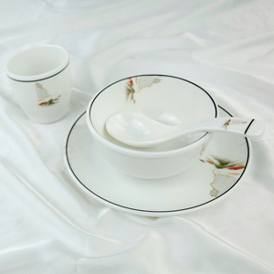 Juego de Platos y Cuencos de Melamina Modernos de Lujo al por Mayor con Cuchara y Plato, Pulidos, de Grado Alimenticio, No Tóxicos, Aptos para Lavavajillas - Product Image 1