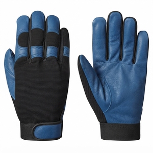 Gants de travail de sécurité durables avec paume en cuir synthétique, conception flexible et fermeture de poignet réglable pour travaux généraux - Product Image 6