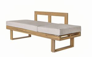 Chaise longue en teck pour l'extérieur, chaise longue rembourrée pour le bord de la piscine, chaise inclinable pour hôtel, jardin - Product Image 3