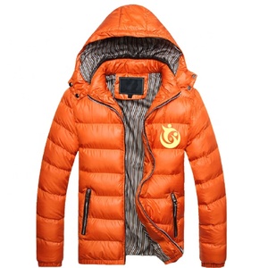 Doudounes d'hiver à logo personnalisé pour hommes Manteaux en duvet à capuche à manches longues de style High Street Vêtements d'extérieur épais et chauds avec fermeture éclair - Product Image 6