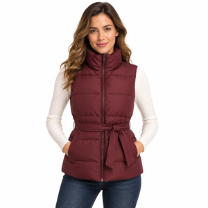 Women's Everyday Puffer <b>Vest</b> Comfortable Warm Layer Sleeveless Jacket OEM ODM Wholesale premium quality women puffer <b>vest</b> - Product Image 1