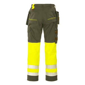 Pantalon de travail cargo haute visibilité personnalisé, respirant, en rayonne extensible, anti-plis, avec détection des aiguilles, certifié EN - Product Image 3