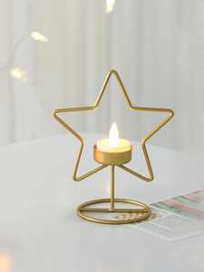 Support de Bougie Exclusif en Métal Doré en Forme de Lune, Décoration Moderne Faite à la Main, Écologique, pour Table, Étagère, Noël - Product Image 4