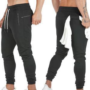 กางเกงวิ่งสำหรับผู้ชายมีกระเป๋ามีซิปกางเกงออกกำลังกายกางเกงรัดรูปแห้งเร็วกางเกงกีฬาสำหรับใส่ไปยิม - Product Image 1
