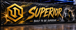 Custom Any <b>Size</b> Boxing <b>Ring</b> Side Banner Polyester Banner Waterproof Printed Fabric Boxing <b>Ring</b> Banner Black And Gold Banner - Product Image 6