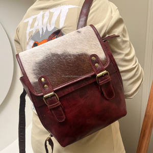 Vrais cheveux sur peau de vache sac à dos élégant Style occidental sac à dos sacs d'école unisexe 2 en 1 multi-usages sacs en gros produit en vrac - Product Image 3