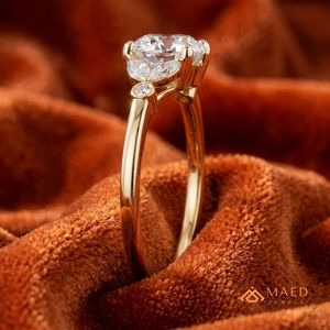 Marquise Cut Moissanite Halo Bridal Engagement <b>Ring</b> for Women Gold Plated Wedding & Anniversary Gift - Product Image 3