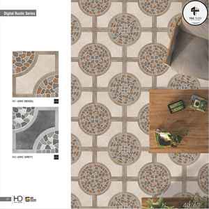 Carreaux de sol extérieurs en céramique 400x400mm, antibactériens, antidérapants, aspect brique, design moderne, pose adhésive, pour supermarchés et extérieur - Product Image 1