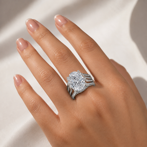 Brilliant Oval Cut Lab Grown Diamond <b>Ring</b> <b>925</b> <b>Silver</b> 9kt, 14kt, 18kt Gold Diamond <b>Rings</b> for Women's Engagement <b>Ring</b> - Product Image 2
