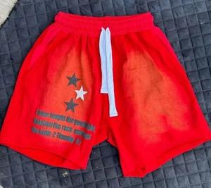 Manufacturer Streetwear Puff Print <b>Sweatpants</b> French Terry Men's Pants Cotton Oversized Distressed Vintage Acid Wash <b>Shorts</b> - Product Image 5