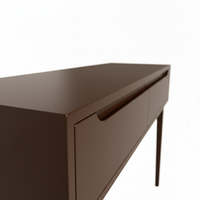 Table console ronde moderne avec 2 tiroirs, en chêne massif/caoutchouc/MDF écologique, pour salon et salle à manger, meubles de maison