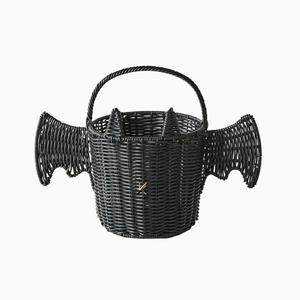 Cesta Decorativa de Halloween con Forma de Murciélago, Bolsa para Dulces, Decoración para el Hogar, Accesorios Decorativos Hechos a Mano con Ratán Natural para el Hogar y Regalos - Product Image 4