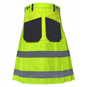 Kilt utilitaire pour pompier, vert fluorescent et noir, haute visibilité, taille personnalisée - Product Image 1