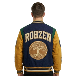 High Quality ODM OEM Customized Unisex Vintage Varsity <b>Jacket</b> Wool Body Genuine Leather Sleeves Patchwork Letterman <b>Jacket</b> - Product Image 2