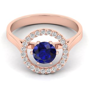 REYES GRA Certified Moissanite <b>Solitaire</b> <b>Ring</b> in 925 Sterling <b>Silver</b> Round Cut 0.84 Carat Blue Sapphire Gemstone Fine Jewelry - Product Image 5