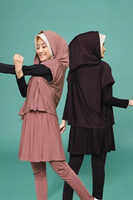 Ensemble 2 pièces de vêtements de sport modestes pour femmes, respirant, séchage rapide, écologique, UPF50+, personnalisé, professionnel