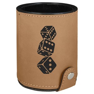 Ensemble de gobelets à dés en cuir véritable faits à la main de haute qualité, écologiques, personnalisables, avec doublure en feutre et design silencieux pour le rangement des dés et les jeux - Product Image 3