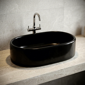 Lavabo de salle de bain de luxe en céramique bicolore moderne, lavabo artistique à poser sur comptoir - Product Image 5