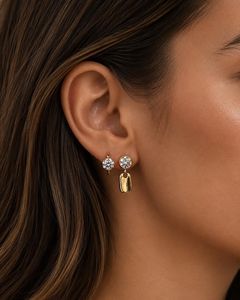 Premium High Quality 10k 14k 18k 1 CT Each <b>Solid</b> <b>Gold</b> Round Cut Lab Grown Diamond <b>Huggies</b> Hoop Earrings Color E Clarity VVS - Product Image 5
