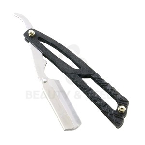 Professional Straight Edge Barber <b>Razor</b> with Mahogany Wood Handle and High Grade Stainless Steel Blade Holder - Product Image 6