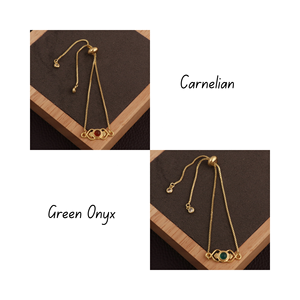 Natural Green Onyx Stone <b>Adjustable</b> <b>Bracelet</b> Gold Plated Handmade Minimal Gemstone <b>Bracelet</b> Wholesale Jewelry Manufacturer - Product Image 5