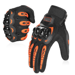 Modern Design Men's Leather Protection Motorbike Gloves Full <b>Finger</b> Breathable Touchscreen Compatible Adjustable Wrist <b>Strap</b> - Product Image 1