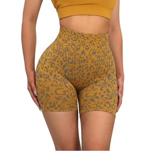 High Quality Women Custom Sublimation Printed Women <b>Athletic</b> Gym Shorts Leopard Print Breathable Quick Dry Fabric - Product Image 1