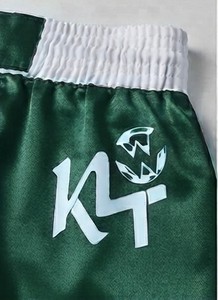Shorts d'arts martiaux unisexes K4 vert en polyester/coton respirant, logo imprimé par sublimation sur le devant, coupe ample pour adulte, 140g - Product Image 5