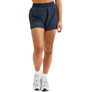 Shorts Deportivos Azul Marino para Mujer, Cintura Alta, Logotipo, Secado Rápido, Tejido Elástico, Corte Regular, OEM, Pedido al por Mayor, Perlas - Product Image 2