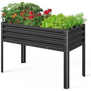 Heavy Duty Galvanized Metal Planter <b>Box</b> Outdoor Garden Bed Kit With Open Bottom <b>Large</b> Steel Vegetable Planting Bed - Product Image 3