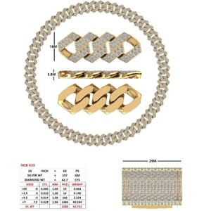 Cadena cubana de eslabones gruesos de 16 mm con diamantes cultivados en laboratorio de corte redondo, oro macizo de 14K y 18K, estilo hip hop, cierre tipo caja, collar unisex. - Product Image 2