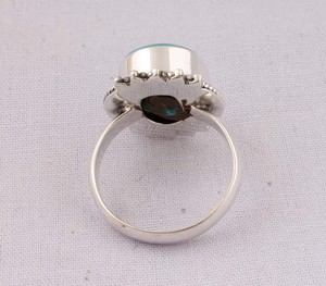 Shree Jaipur Silver Boho Natural Oval Amethyst Sterling Silver <b>Beaded</b> Halo Ring-Unisex Antique Oxidized Finish Factory <b>Direct</b> - Product Image 4