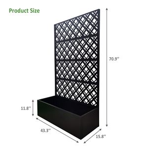 Grande Fioriera Rialzata in Metallo per Giardino 180cm H x 110cm L x 40cm P per Piante Rampicanti, Fiori e Ortaggi Modello INS - Product Image 3