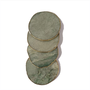 Posavasos de Aventurina Verde de Alta Calidad en Oferta, Posavasos Redondos de Piedra de Cristal para Bebidas, con Soporte para Café, para el Hogar - Product Image 5