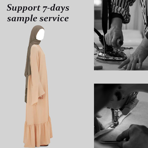 Custom Nida Closed Abaya with Ruffle Hem and Wide Sleeves Islamic Clothing <b>for</b> Women Muslim <b>Dress</b> Manufacturer <b>Eid</b> Modest Abaya - Product Image 3