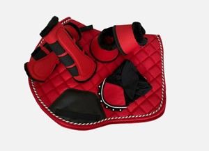 Ensemble de tapis de selle matelassé vert pour dressage et saut d'obstacles, protège-étriers, protection pour chevaux, équipement équestre personnalisé pour l'entraînement - Product Image 3