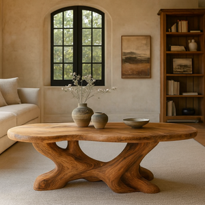 Mesa de Centro de Madera Maciza Hecha a Mano con Borde Natural, Estilo Moderno y Único, para Sala de Estar, Decoración Rústica de Madera Natural, Personalizable - Product Image 6