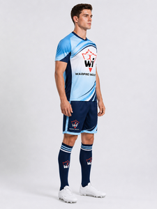 Uniforme de fútbol profesional, ropa deportiva para equipos, conjunto de camiseta y pantalones cortos de fútbol, tela de alto rendimiento con control de humedad - Product Image 4