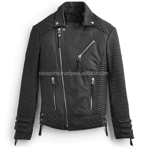 OEM Factory-Made Pure Black Men's Motorbike Leather <b>Jacket</b> Low Moq Custom-Made 100%High Quality Wholesale Leather Fashion <b>Jacket</b> - Product Image 5