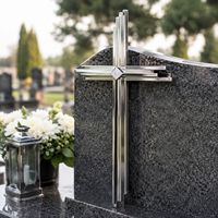 Cruz de Acero Inoxidable Pulido al por Mayor para Lápida, Decoración Conmemorativa de Cementerio, Proveedor Mayorista para el Mercado Polaco