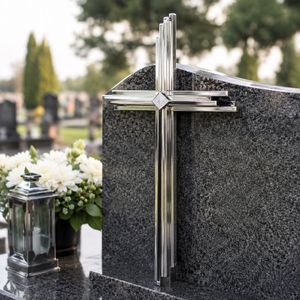 <span class=keywords><strong>Croix</strong></span> funéraire en acier inoxydable poli pour décoration de cimetière et de monument funéraire, fournisseur en gros pour le marché polonais - Product Image 1