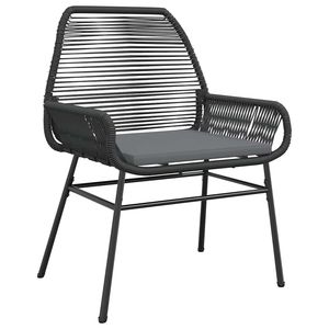 Conjunto de comedor para jardín mediano con cubiertas extraíbles de poliratán negro - Product Image 4