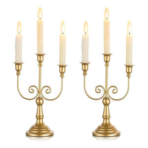 Candélabre en fer artisanal avec perles de cristal transparentes, sans flamme, écologique et durable pour une décoration de table élégante - Product Image 1