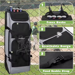 Bolsas de béisbol ventiladas de alto rendimiento para práctica profesional con compartimento transpirable para zapatos y herramientas - Product Image 5