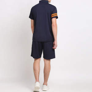 Ensemble T-shirt et short zippé pour homme avec impression en relief, style streetwear, T-shirt tendance à manches courtes, ensembles de survêtements en coton pour homme - Product Image 5