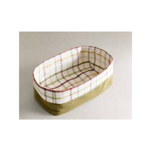 Organizador bordado a mano de algodón 100% con forma ovalada a cuadros de aspecto artesanal con textura suave, perfecto para la cesta de Decoración de mesa del hogar - Product Image 1