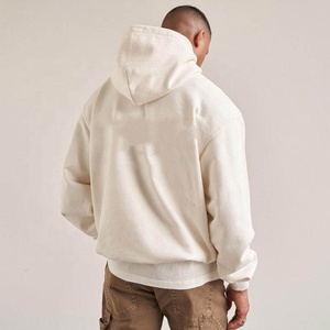 Sweat à capuche oversize pour homme avec cordon de serrage, capuche croisée, épaules tombantes, poche kangourou avant et manches amples - Product Image 3