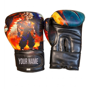Guantes de Boxeo de Cuero Vacuno con Logotipo Personalizado, Guantes de Entrenamiento con Cierre de Velcro, Equipo de Artes Marciales para Adultos - Product Image 1
