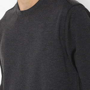 เสื้อสเวตเชิ้ตคอกลมสีดำสำหรับผู้ชาย ทรงปกติ ผ้าฝ้ายถัก แขนยาว สวมใส่สบายๆ สีพื้น เหมาะสำหรับฤดูใบไม้ร่วง - Product Image 5