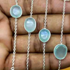 Style moderne 925 Sterling Silver Dainty Chaîne Collier pour Femmes Naturel À Facettes Chalcy Fine Pendentifs Charmes En Gros - Product Image 3